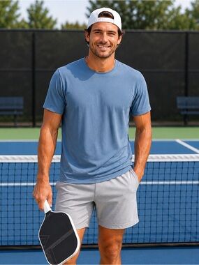 NBT Clothing Performance Tee Blue Athleisure Golfcore Stretch Shirt Men’s Large